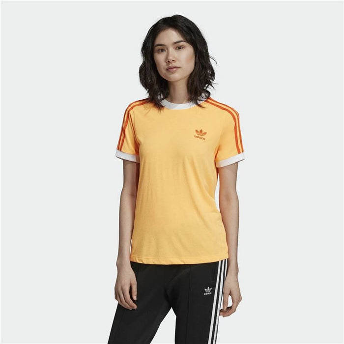 Tricou cu Mânecă Scurtă Femei Adidas Originals 3 Stripes Portocaliu