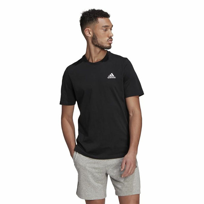 Tricou cu Mânecă Scurtă Bărbați Adidas Embroidered Small Logo Negru