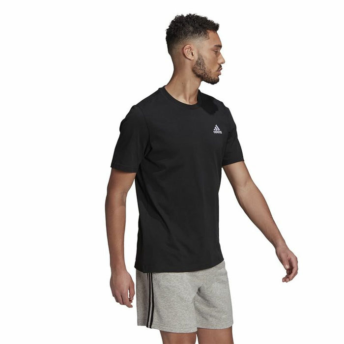 Tricou cu Mânecă Scurtă Bărbați Adidas Embroidered Small Logo Negru