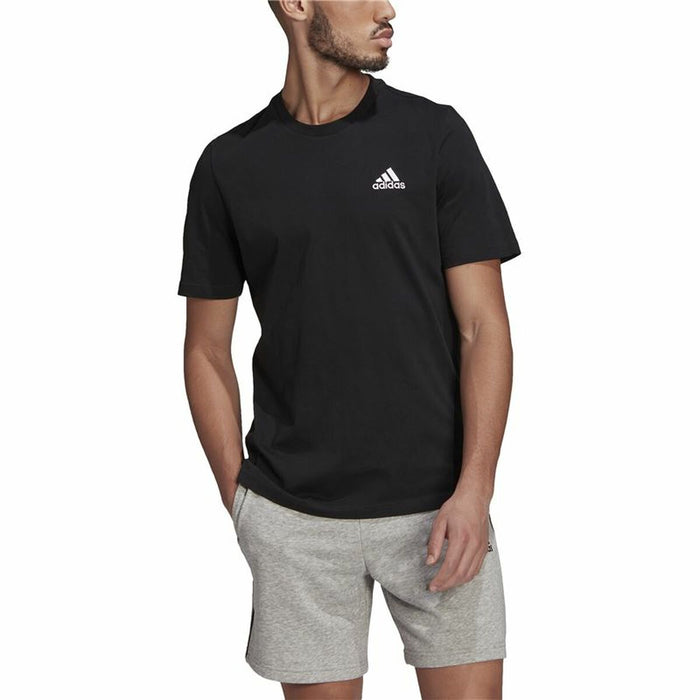 Tricou cu Mânecă Scurtă Bărbați Adidas Embroidered Small Logo Negru