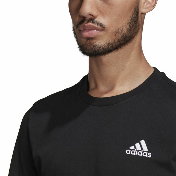 Tricou cu Mânecă Scurtă Bărbați Adidas Embroidered Small Logo Negru