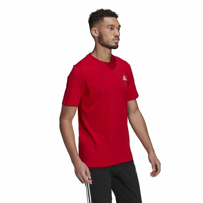 Tricou cu Mânecă Scurtă Bărbați Adidas Essential Logo Roșu