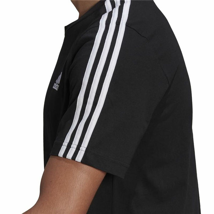 Tricou cu Mânecă Scurtă Bărbați Adidas  Essentials 3 bandas Negru