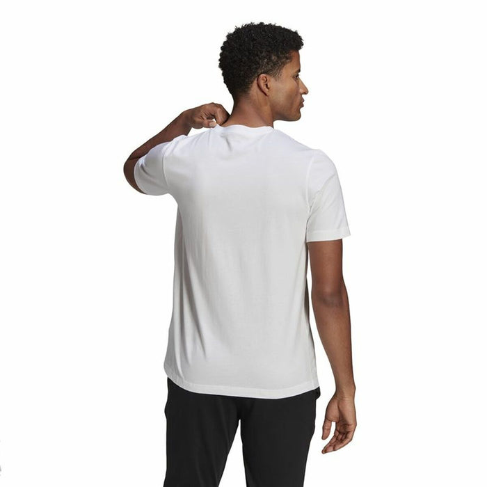 Tricou cu Mânecă Scurtă Bărbați Adidas Brushstroke Logo Alb
