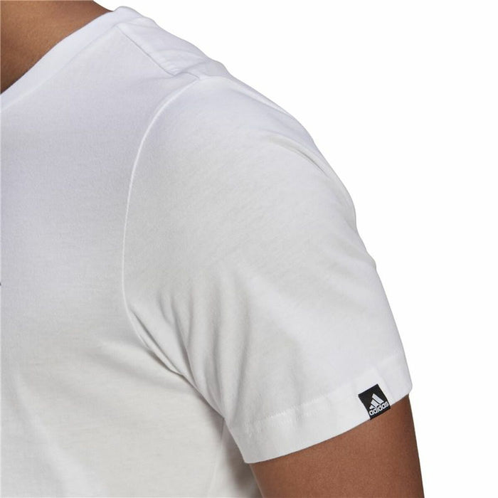 Tricou cu Mânecă Scurtă Bărbați Adidas Brushstroke Logo Alb