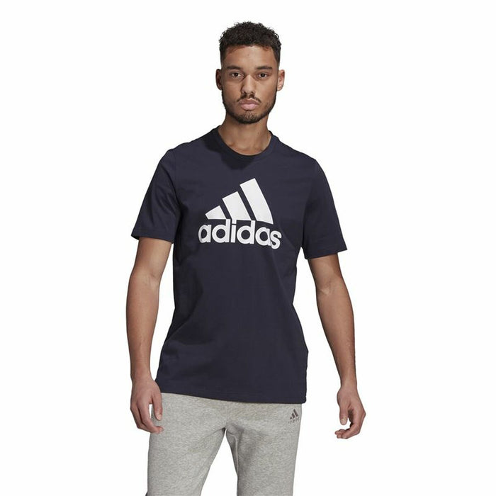Tricou cu Mânecă Scurtă Bărbați  Essentials Big Logo  Adidas Legend Ink  Albastru