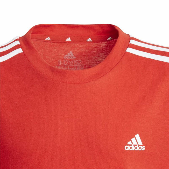 Tricou cu Mânecă Scurtă Adidas Essentials 3 Bandas Roșu