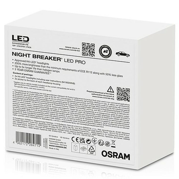 Bec auto Osram Nightbreaker H4 12 V LED