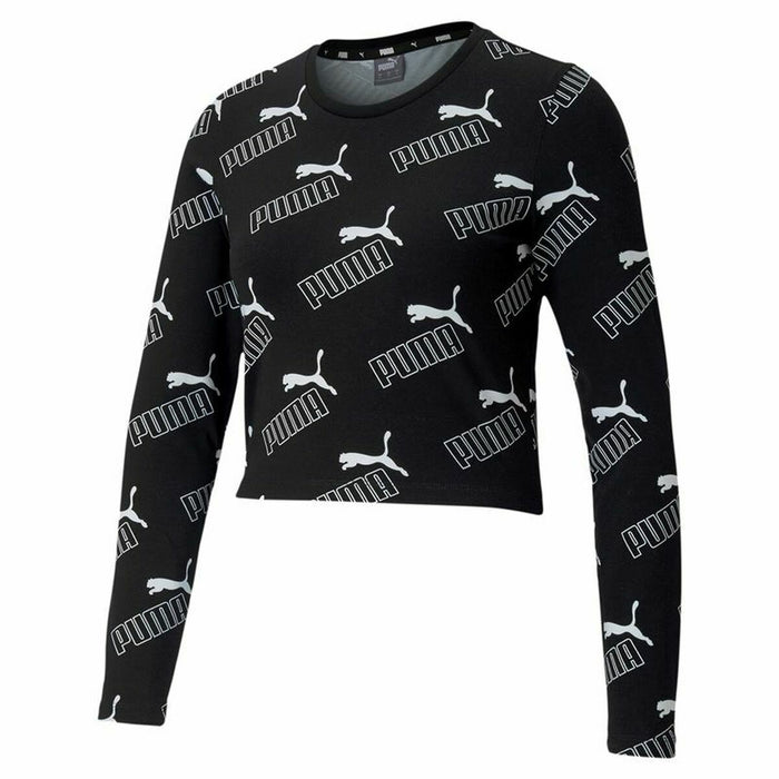 Tricou cu Mânecă Scurtă Femei Puma Amplified AOP LS Fitted  Negru