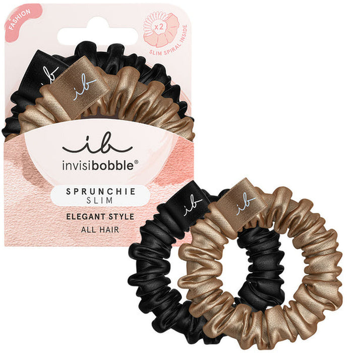 Elastic pentru Păr Invisibobble   Negru Auriu* (2 Unități)