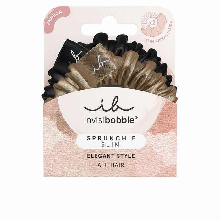 Elastic pentru Păr Invisibobble   Negru Auriu* (2 Unități)
