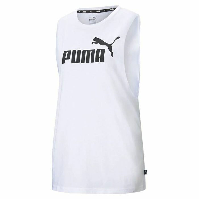 Tricou cu Bretele Damă Puma Essentials Cut Off Logo Tank W Alb