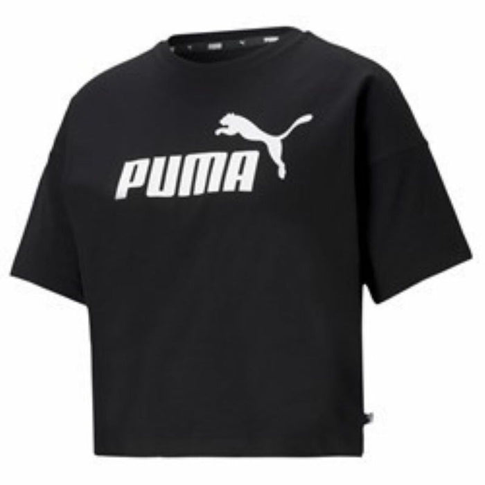 Tricou cu Mânecă Scurtă Femei Puma CROPPED LOGO TEE 586866 01  Negru