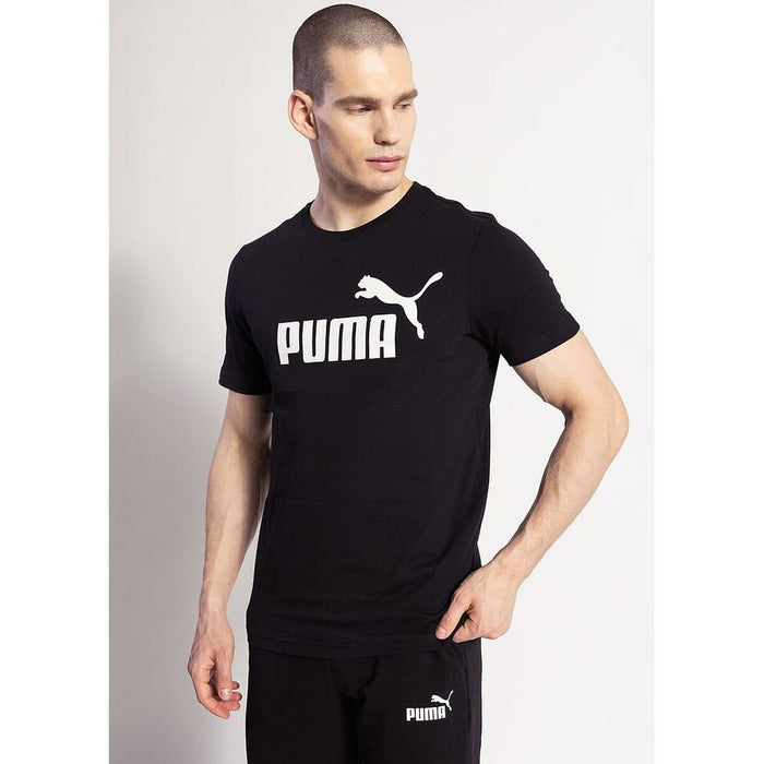 Tricou cu Mânecă Scurtă Bărbați Puma ESS LOGO TEE 586666 01 Negru