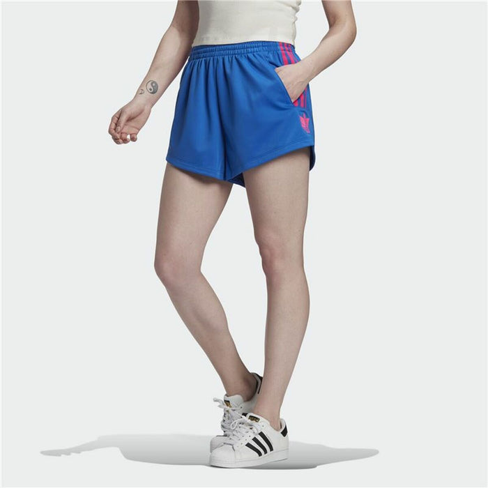 Pantaloni Scurți Sport pentru Damă Adidas Originals Adicolor 3D Trefoil Albastru