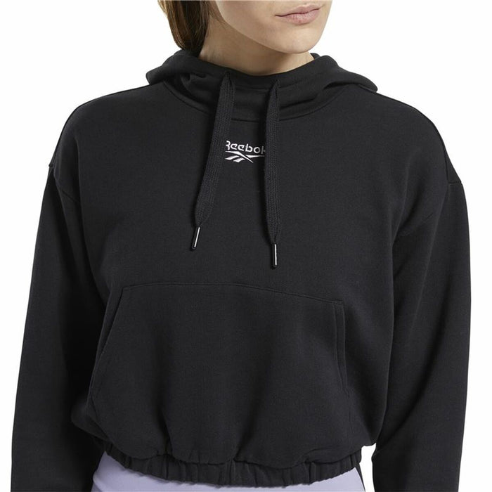 Hanorac cu Glugă Femei Reebok Sportswear Cropped Negru