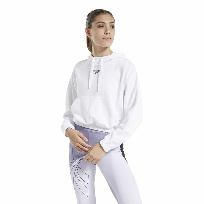 Hanorac cu Glugă Femei Reebok Sportswear Cropped Alb