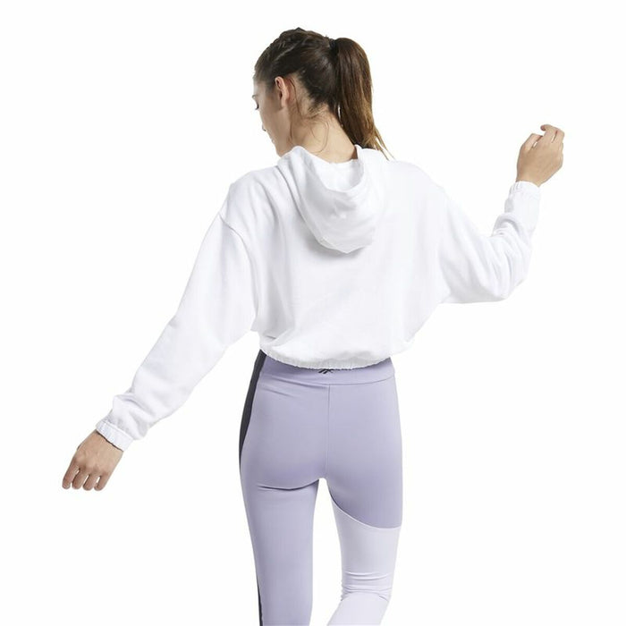 Hanorac cu Glugă Femei Reebok Sportswear Cropped Alb
