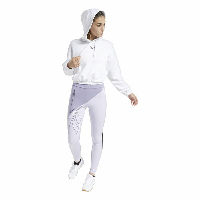 Hanorac cu Glugă Femei Reebok Sportswear Cropped Alb