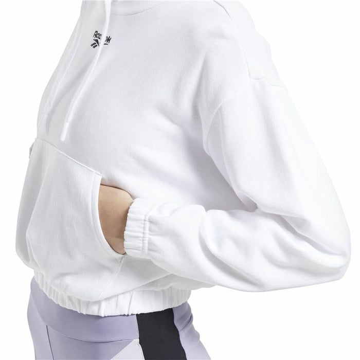 Hanorac cu Glugă Femei Reebok Sportswear Cropped Alb