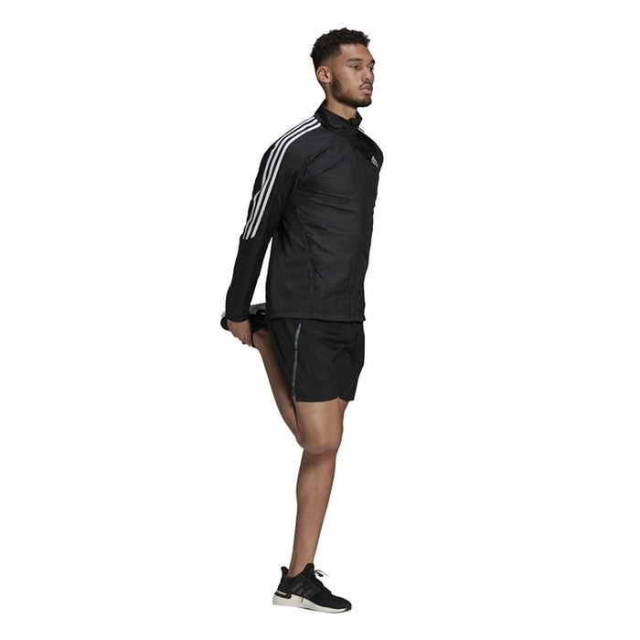 Jachetă Sport de Bărbați Adidas Marathon 3 Stripes Negru