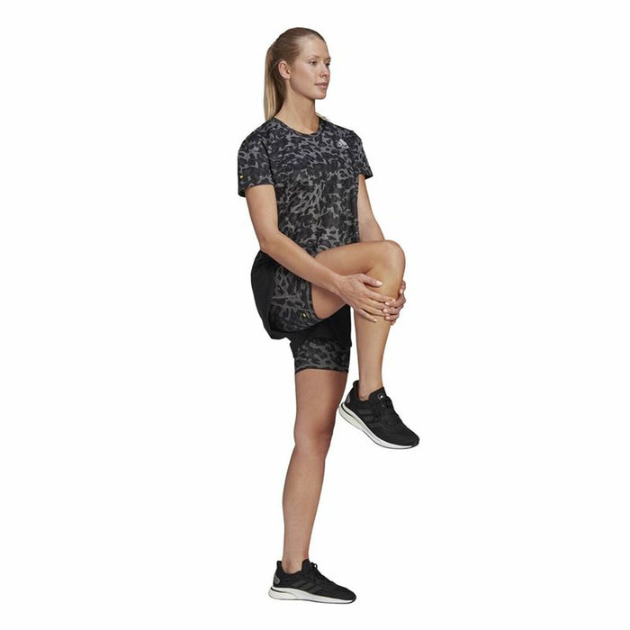 Pantaloni Scurți Sport pentru Damă Adidas Fast 2 în 1 Negru