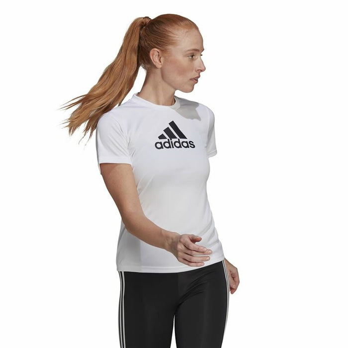Tricou cu Mânecă Scurtă Femei Adidas Primeblue D2M Logo Sport  Alb