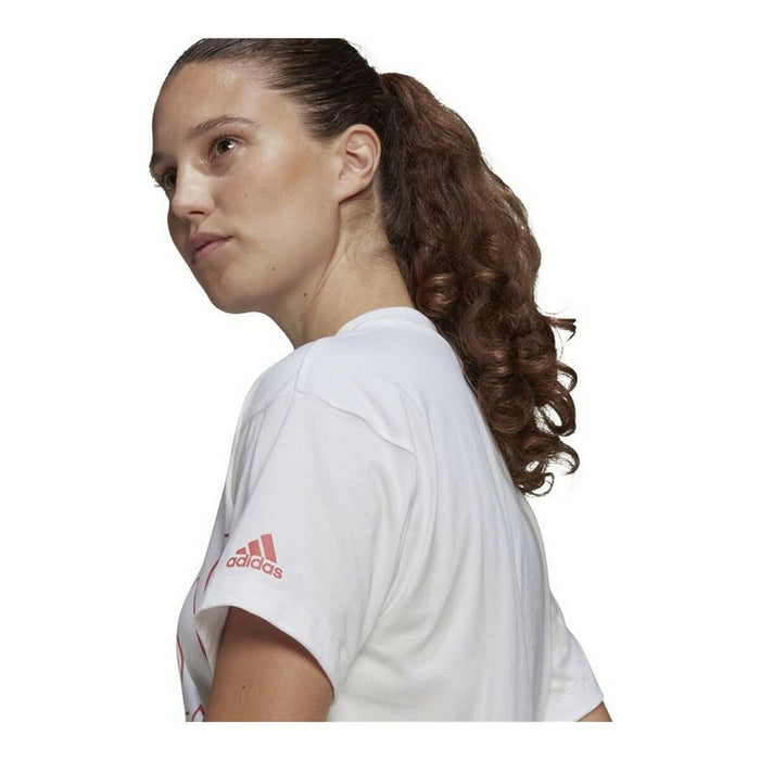 Tricou cu Mânecă Scurtă Femei Adidas Giant Logo Alb