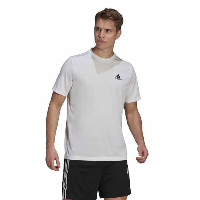 Tricou cu Mânecă Scurtă Bărbați AEROREADY Adidas Designed To Move  Alb