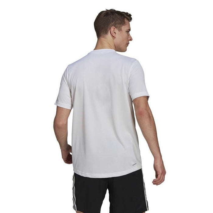 Tricou cu Mânecă Scurtă Bărbați AEROREADY Adidas Designed To Move  Alb