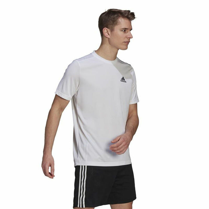 Tricou cu Mânecă Scurtă Bărbați AEROREADY Adidas Designed To Move  Alb