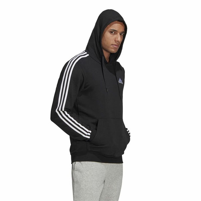 Hanorac cu Glugă Bărbați Adidas Essentials 3 Stripes Negru