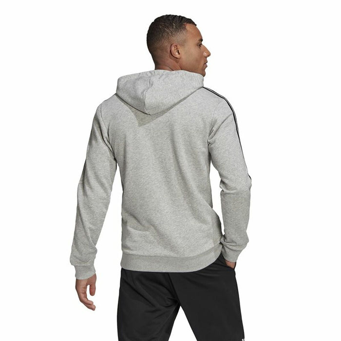 Hanorac cu Glugă Bărbați Adidas Essentials 3 Stripes Gri deschis