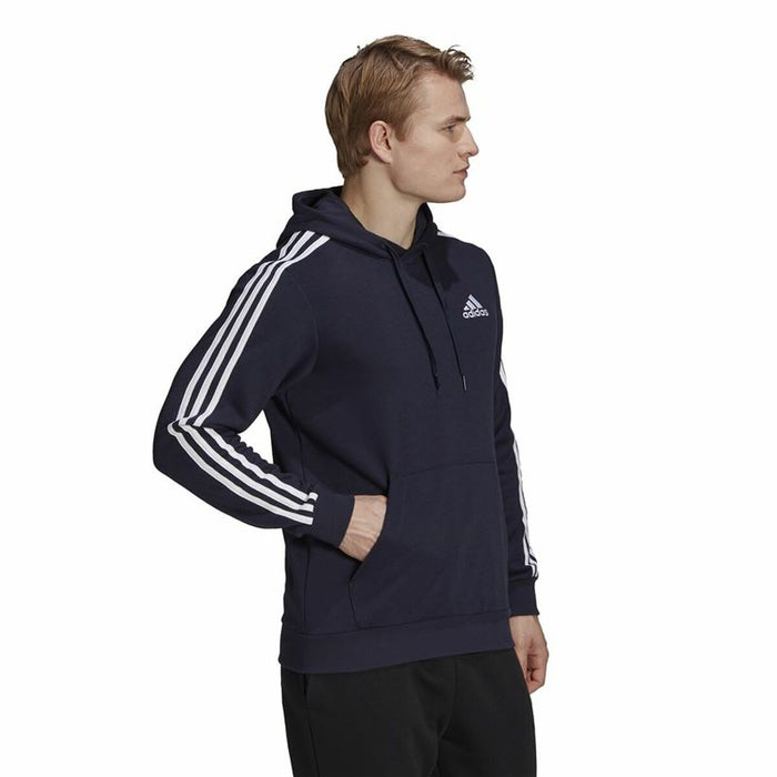 Hanorac cu Glugă Bărbați Adidas Essentials 3 Stripes Bleumarin