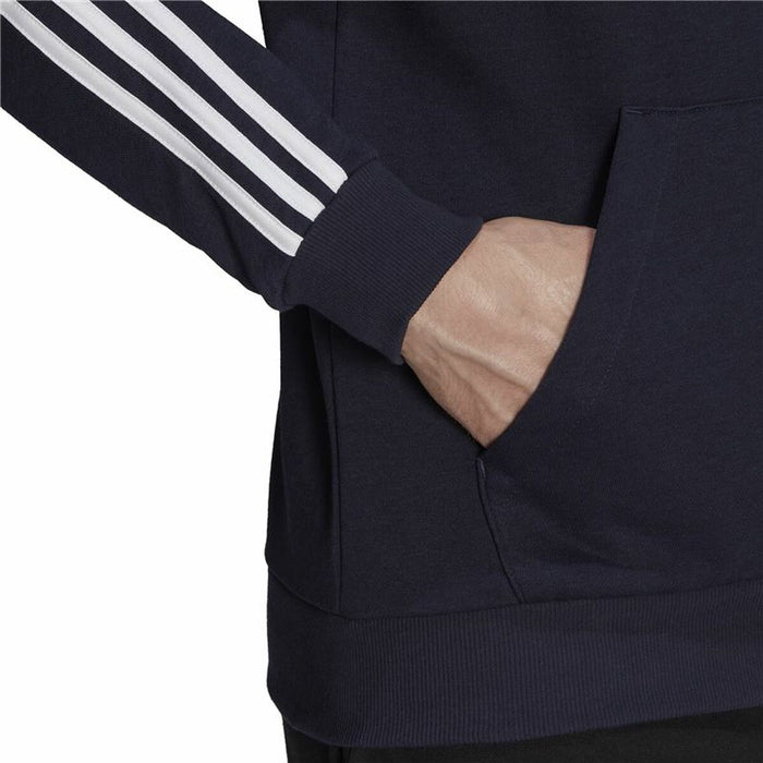 Hanorac cu Glugă Bărbați Adidas Essentials 3 Stripes Bleumarin
