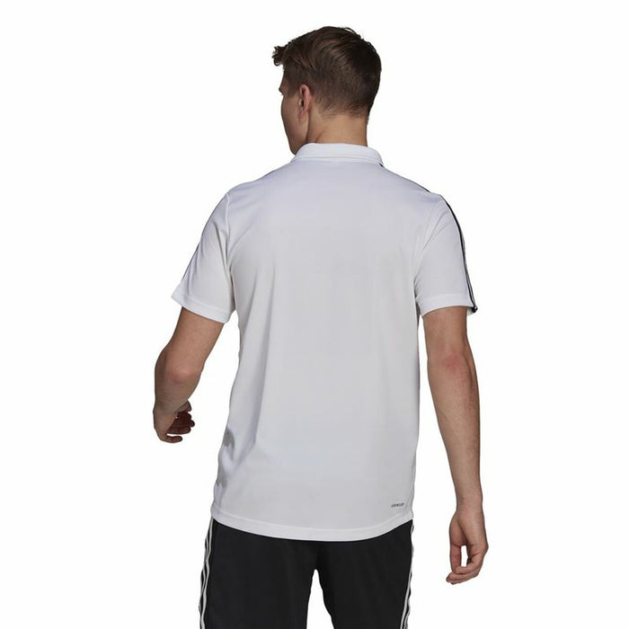 Tricou Polo cu Mânecă Scurtă Bărbați Adidas Primeblue 3 Stripes Alb