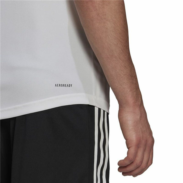 Tricou Polo cu Mânecă Scurtă Bărbați Adidas Primeblue 3 Stripes Alb
