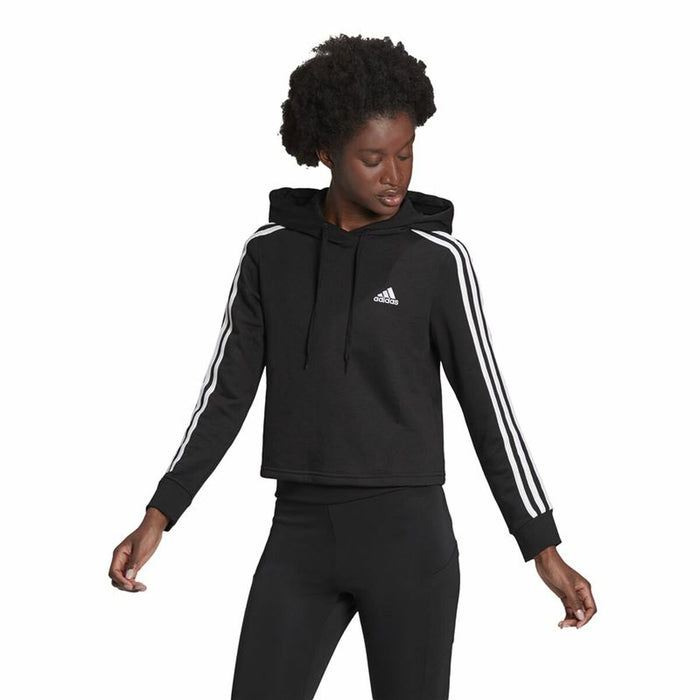 Hanorac cu Glugă Femei Adidas Essentials 3 Stripes Negru