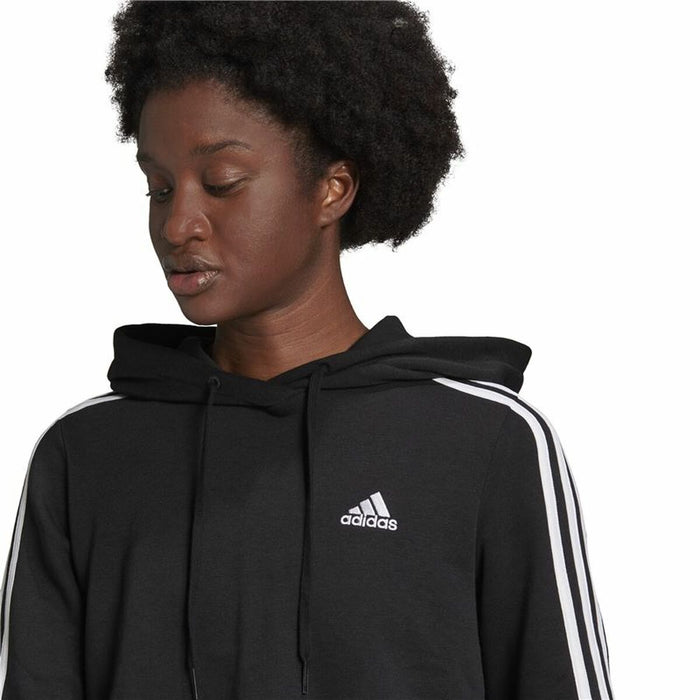 Hanorac cu Glugă Femei Adidas Essentials 3 Stripes Negru