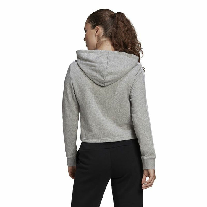 Hanorac cu Glugă Femei Adidas Essentials 3 Stripes Crooped Gri