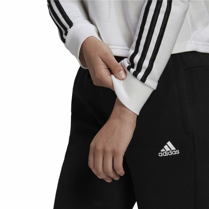 Hanorac cu Glugă Femei Adidas Essentials Cropped 3 Stripes Alb