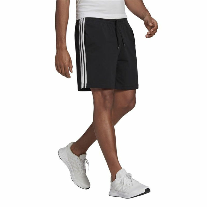 Pantaloni Scurți Sport pentru Bărbați Adidas Essentials 3 Stripes Aeroready Negru