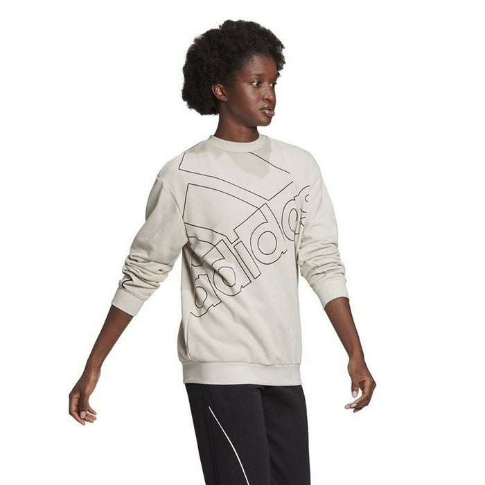 Hanorac fără Glugă Femei Adidas Giant Logo Bej