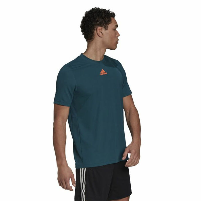 Tricou cu Mânecă Scurtă Bărbați Adidas Sportphoria Aeroready Cyan