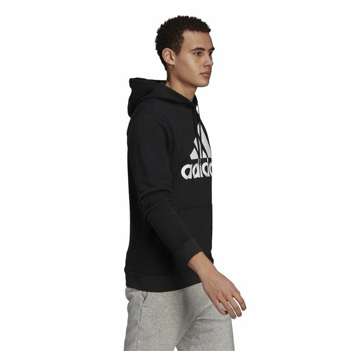 Hanorac cu Glugă Bărbați Adidas Essentials Fleece Big Logo Negru