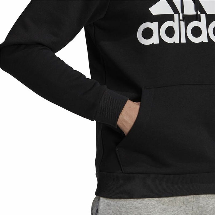Hanorac cu Glugă Bărbați Adidas Essentials Fleece Big Logo Negru