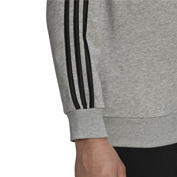 Hanorac fără Glugă Bărbați Adidas Essentials French Terry 3 Stripes Gri
