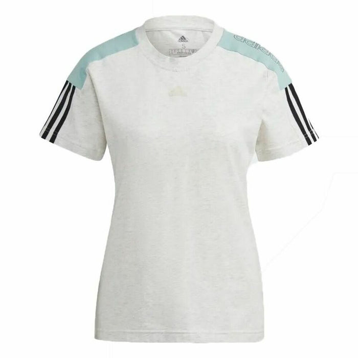 Tricou cu Mânecă Scurtă Adidas Logo Colorblock Bej