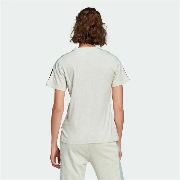 Tricou cu Mânecă Scurtă Adidas Logo Colorblock Bej