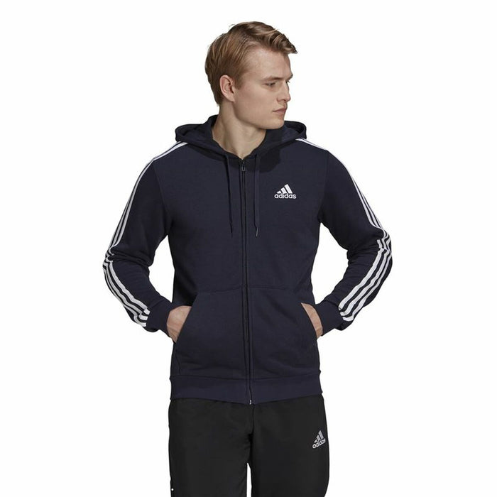 Jachetă Sport de Bărbați Adidas Essentials French Terry 3 Albastru închis